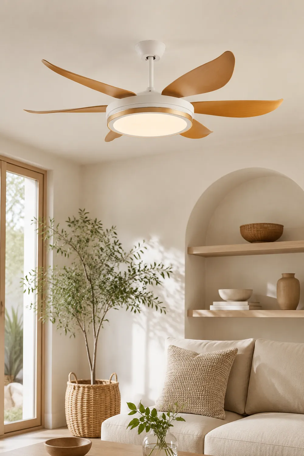 Haydn 6-Blatt-Deckenventilator mit Beleuchtung, ∅130/152CM - Lumpaz
