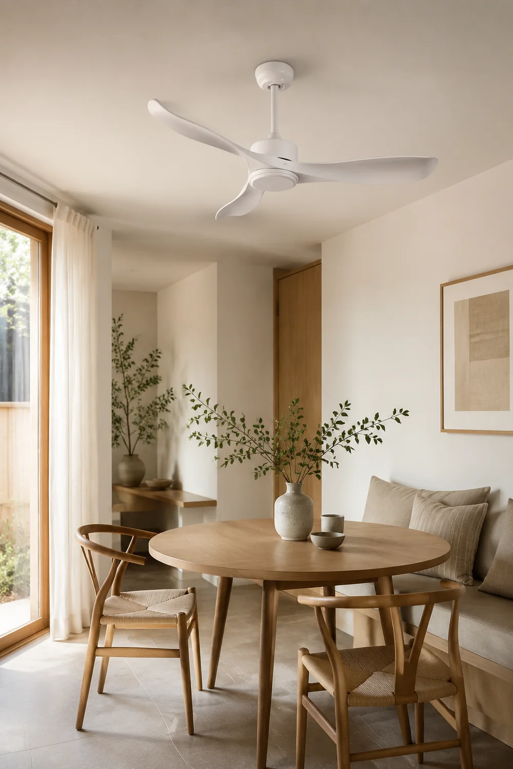 Haydn Weißer 3-Blatt-Deckenventilator, Metall & ABS, ∅132CM - Lumpaz