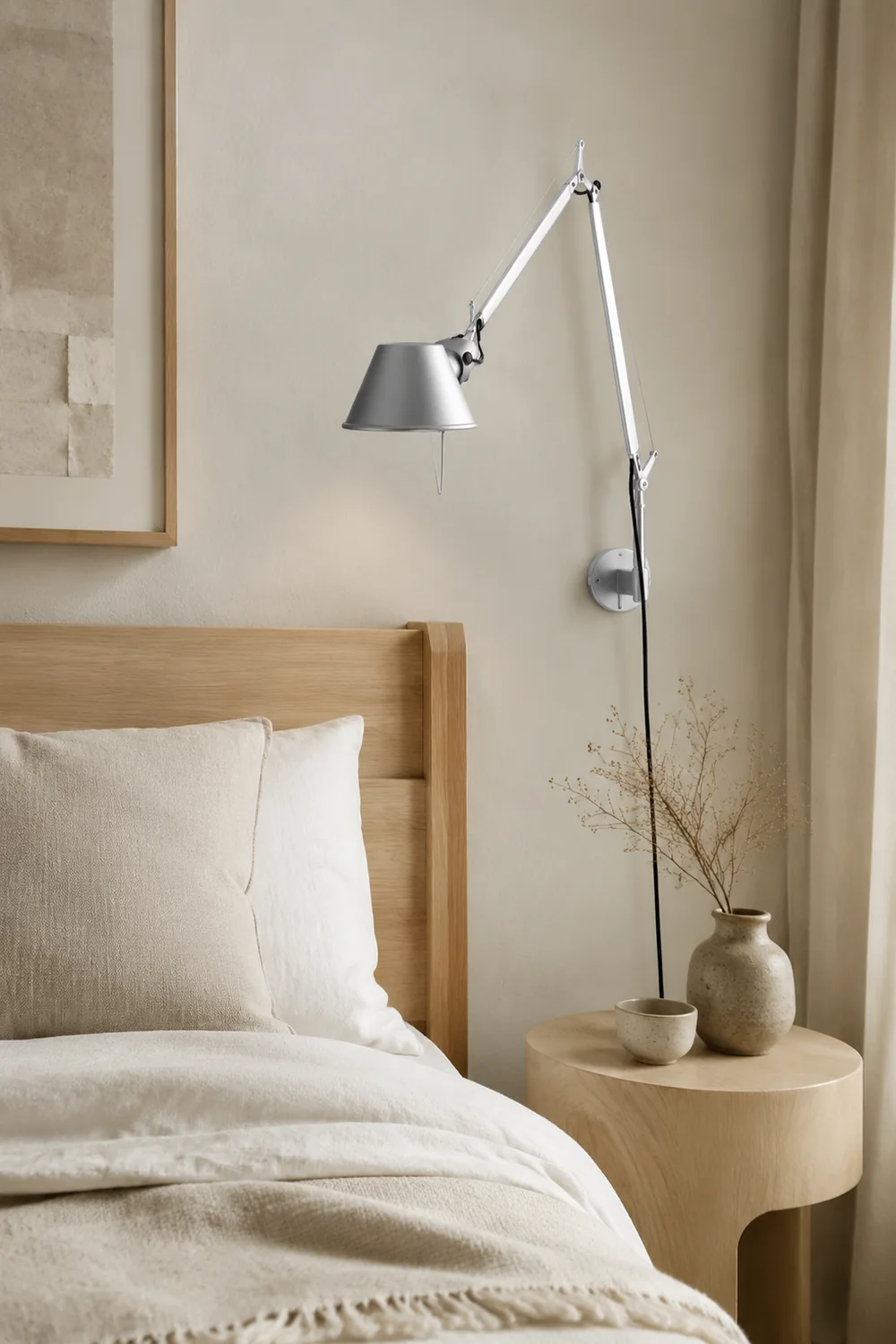 Brady Silber Verstellbare Wandleuchte, Metall, 50CM Lang - Lumpaz