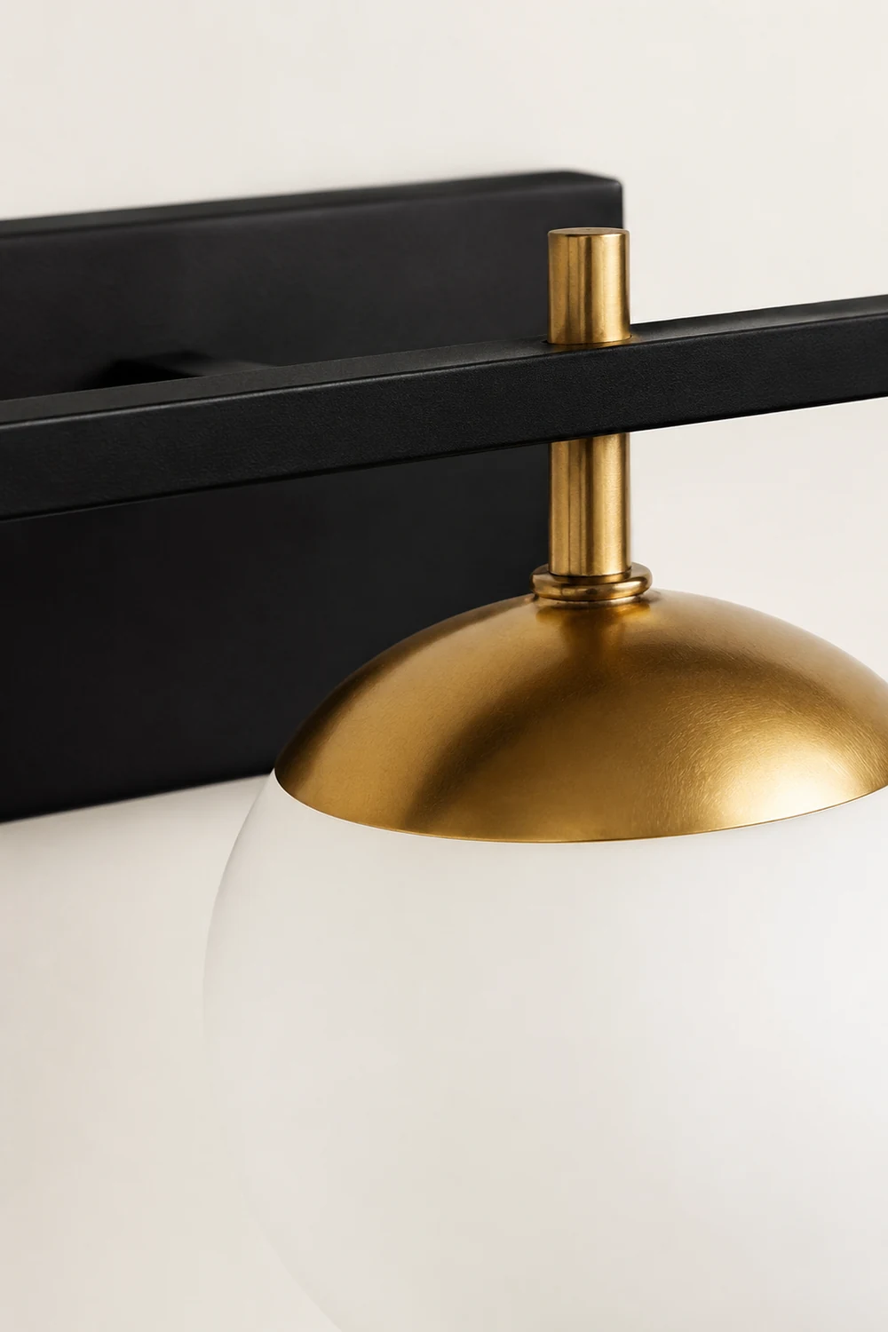 Valentina Schwarz & Gold Spiegelfront Waschtisch-Wandleuchte, 3-flammig, 60CM Lang - Lumpaz