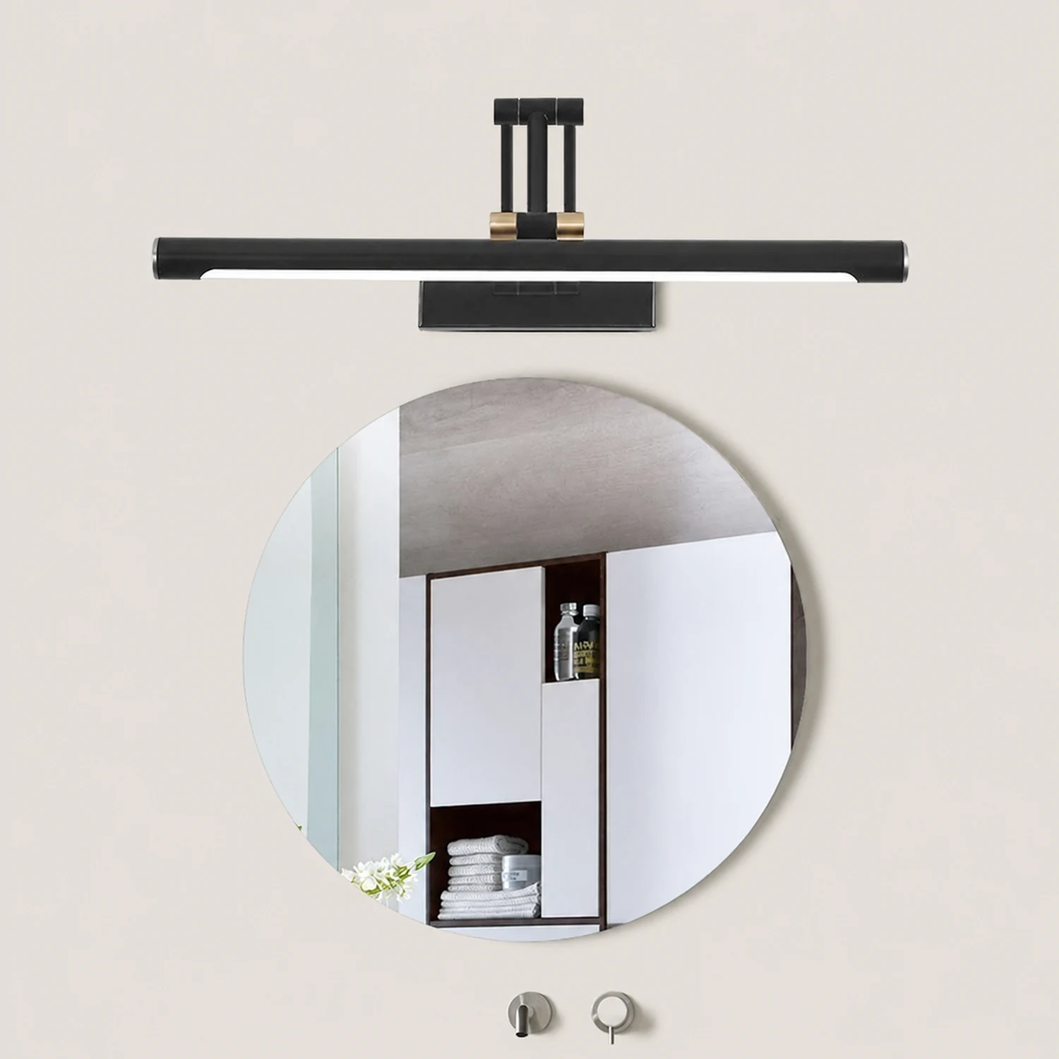 Edge Verstellbare Spiegelfront Waschtisch-Wandleuchte, 2 Farben, Metall, 43/58/74CM Lang - Lumpaz