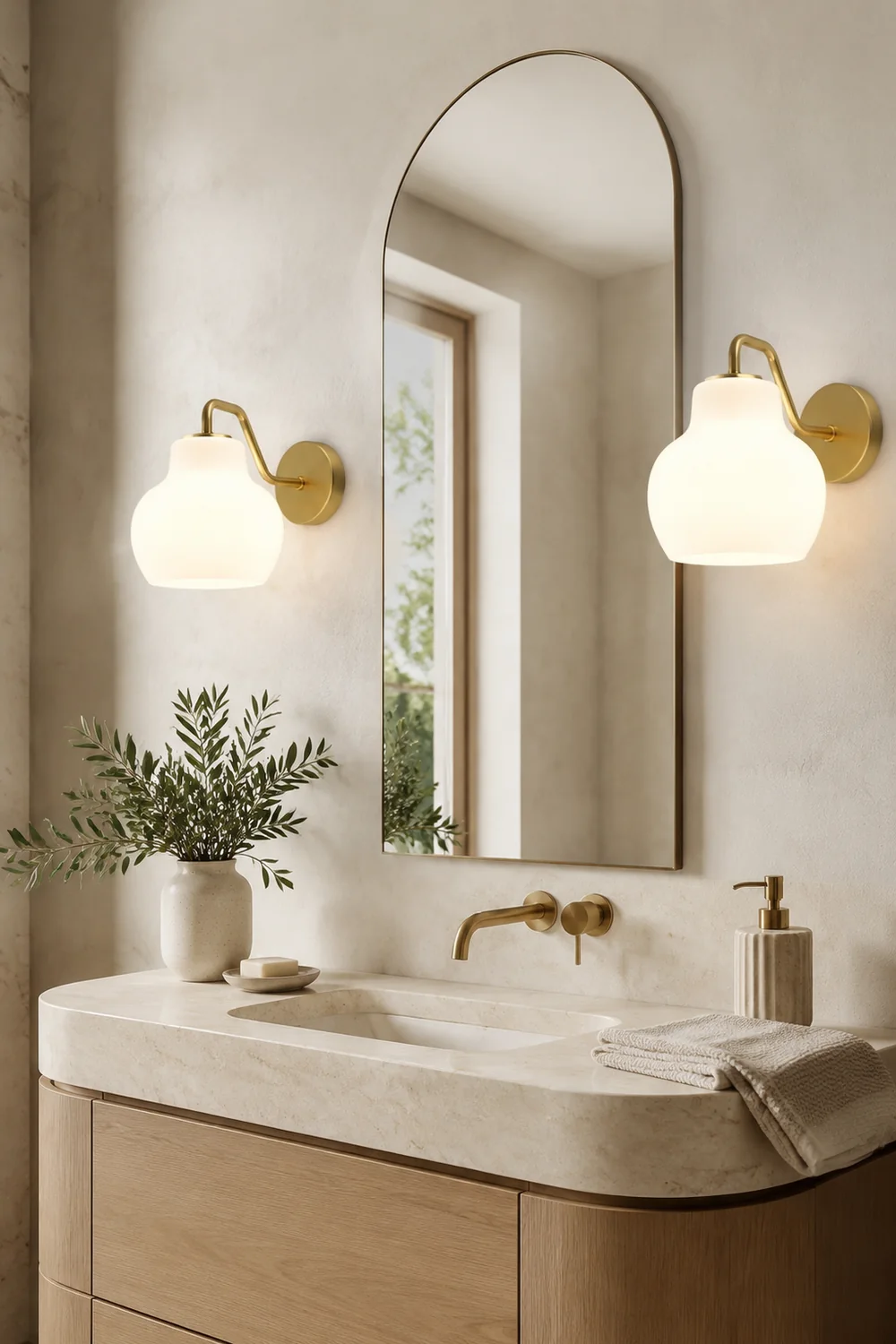 Hailie Kuppel Spiegelfront Waschtisch-Wandleuchte, 1/2-flammig, ∅28/43CM - Lumpaz