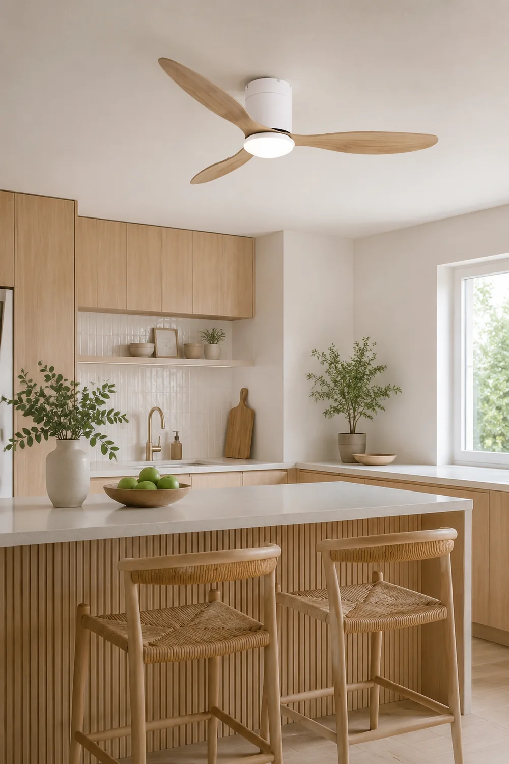 Walters 3-Blatt Weiße Deckenventilator mit Beleuchtung, 2 Farbe, ∅115CM - Lumpaz