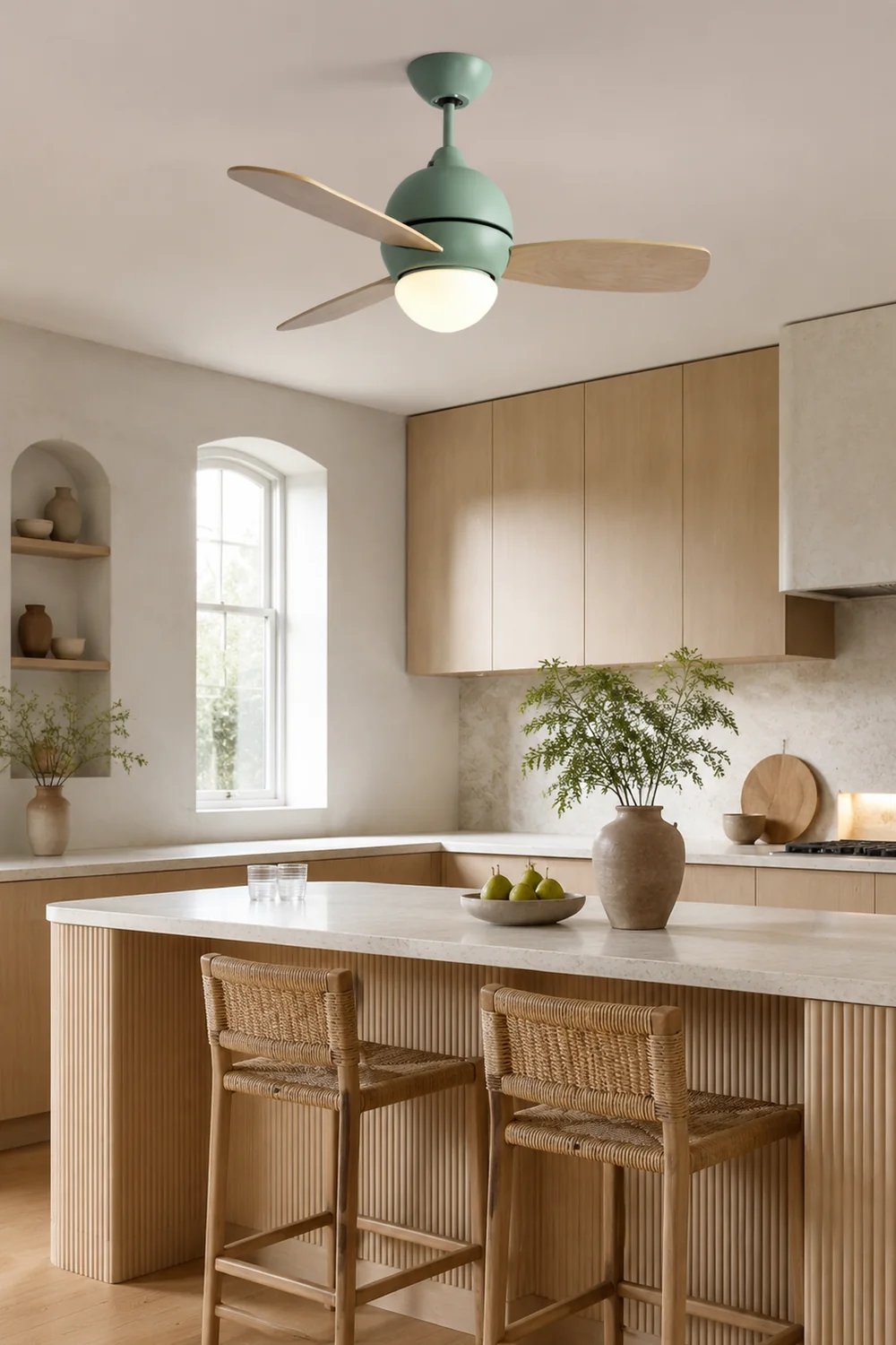 Morandi Bunte 3-Blatt-Deckenventilator mit Beleuchtung, 6 Farbe, ∅92CM - Lumpaz