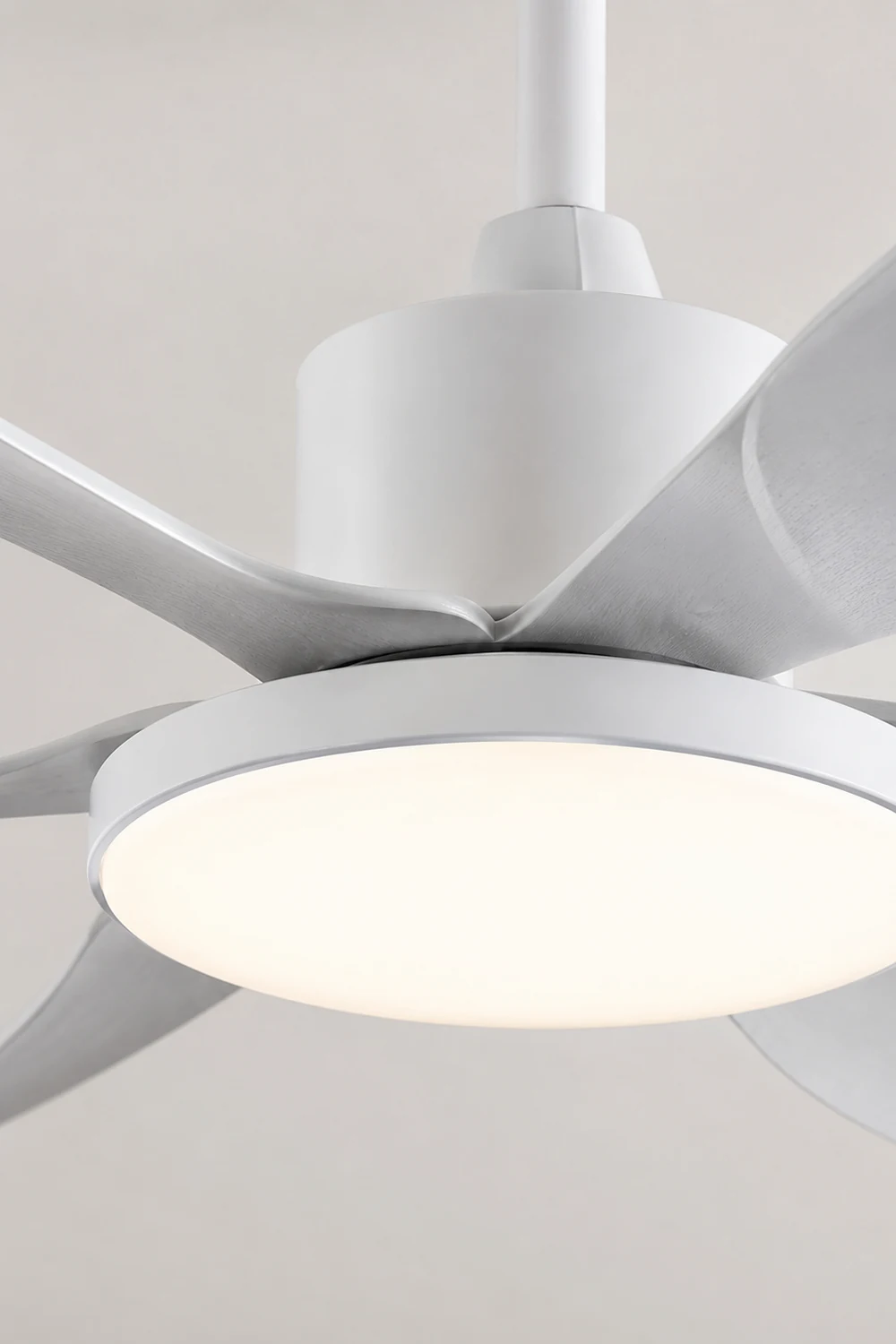 Haydn Weißer 6-Blatt-Deckenventilator mit Beleuchtung Grundlegend, ∅130CM - Lumpaz
