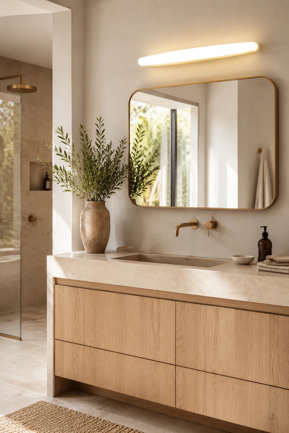 Edge Ovale weiße Spiegelfront Eitelkeit Wandleuchte, 60CM Lang - Lumpaz