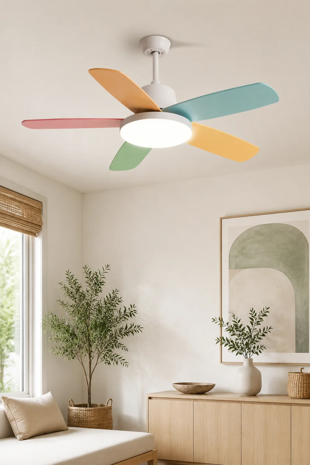 Morandi Bunte Deckenventilator mit Beleuchtung, ∅105CM - Lumpaz