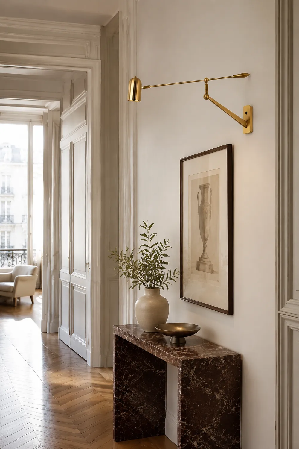Freja Verstellbare goldene Wandleuchte - Lumpaz