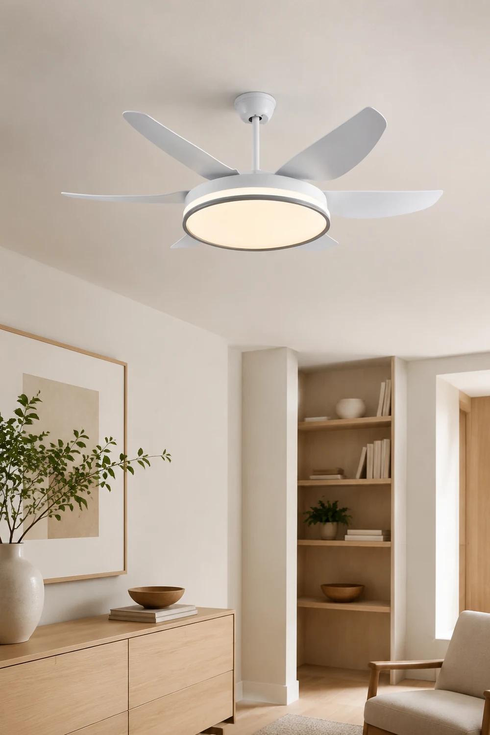 Haydn 6-Blatt-Deckenventilator mit Beleuchtung, 3 Farben, ∅130CM - Lumpaz