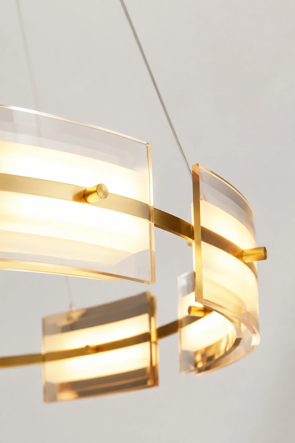 Evette Pendelleuchte 2 Farbe Fernsteuerung 1/2 Ring Kupfer& Glas, 9/12/15 -flammig - Lumpaz