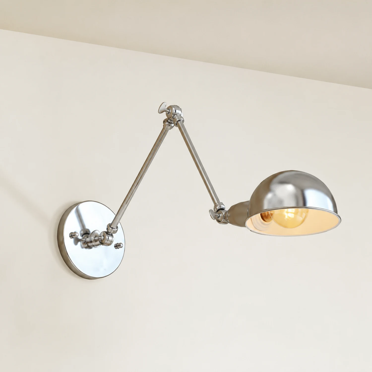 Brady Verstellbare Wandleuchte mit Kuppel, Metall, 20/30CM Lang - Lumpaz