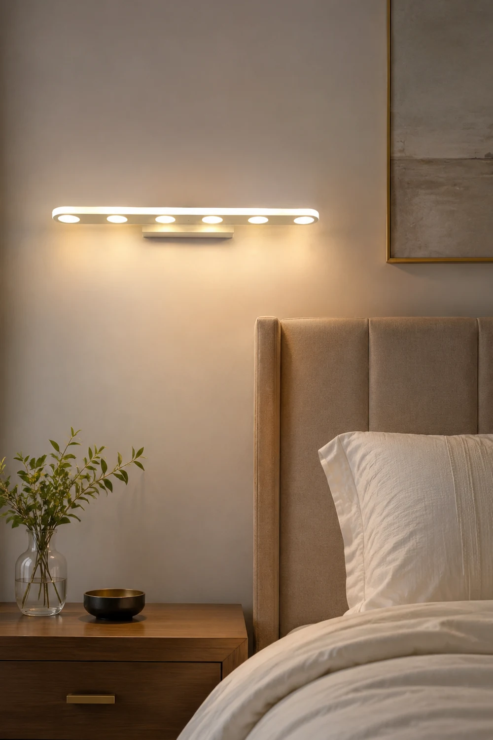 Leigh Ovale Weiße Spiegelfront Eitelkeit Wandleuchte, 41/58CM Lang - Lumpaz
