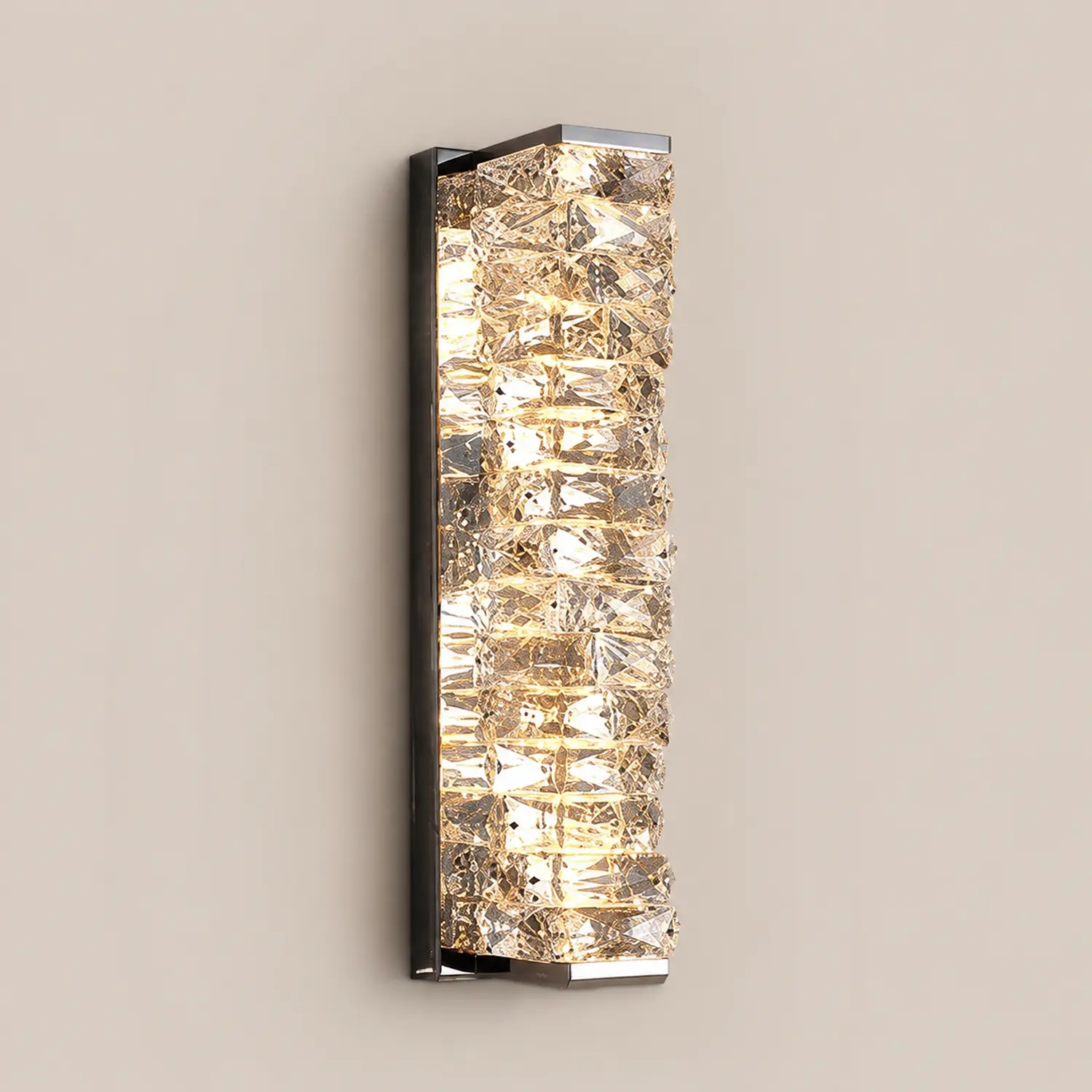 Kristy Spiegelfront Waschtisch-Wandleuchte, Kristall und Metall, 25/47/60CM Lang - Lumpaz