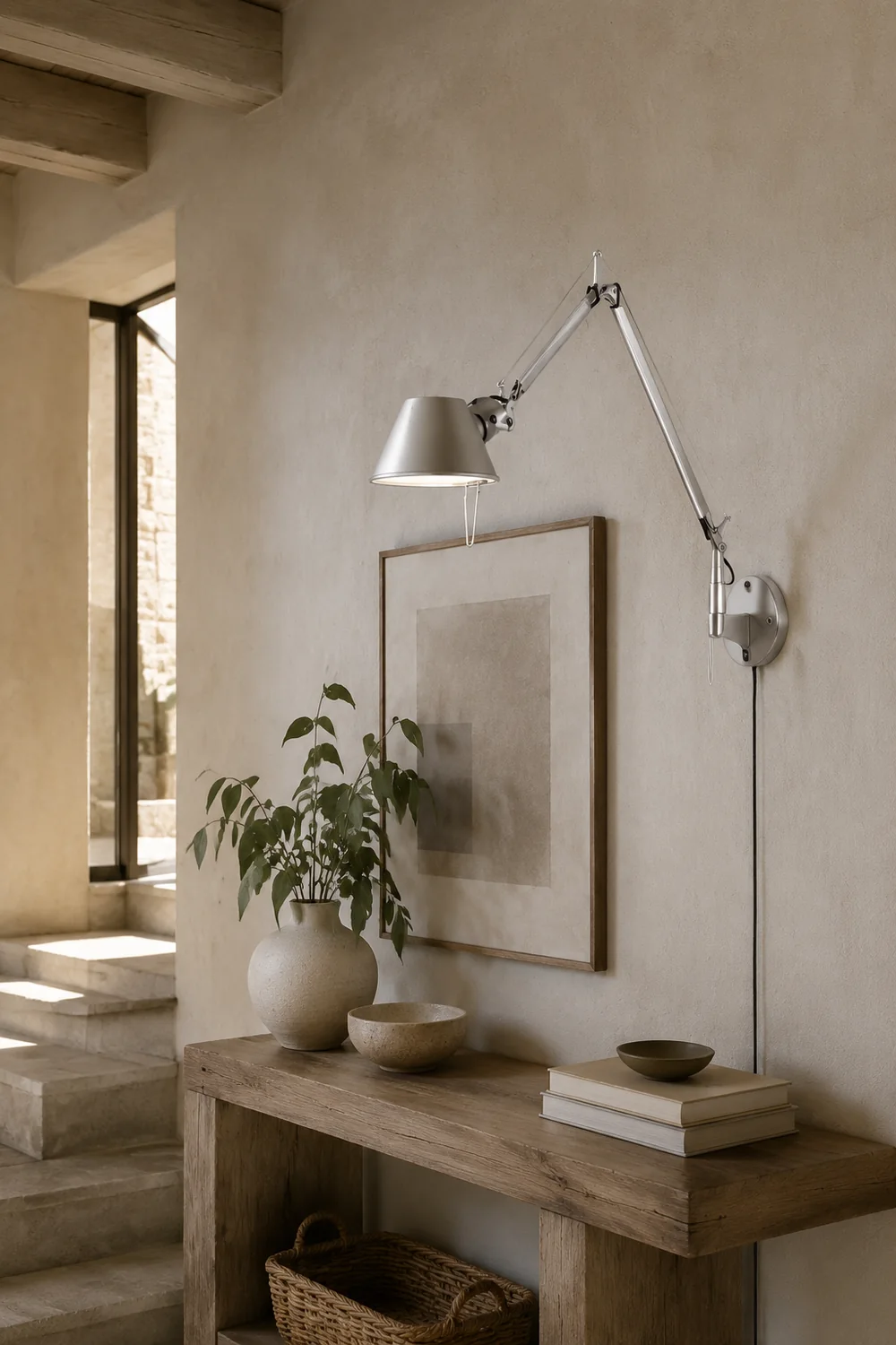 Brady Silber Verstellbare Wandleuchte, Metall, 50CM Lang - Lumpaz
