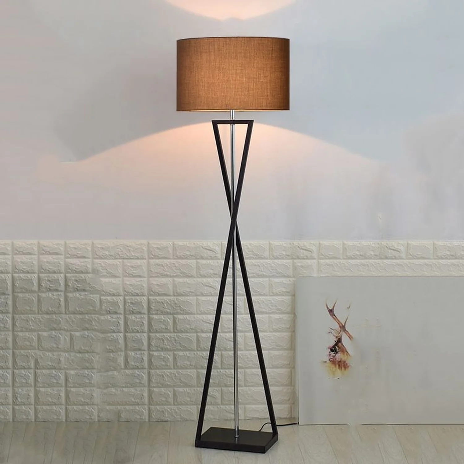 Eryn Stativ-Stehleuchte mit 8 Farben, Metall & Stoff, 157CM Lang - Lumpaz