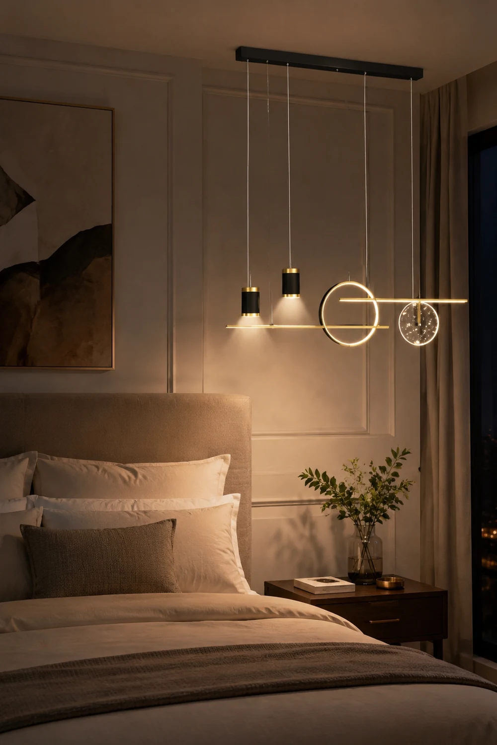 Madina Modern Pendelleuchte Line für Esszimmer,100CM Lang - Lumpaz