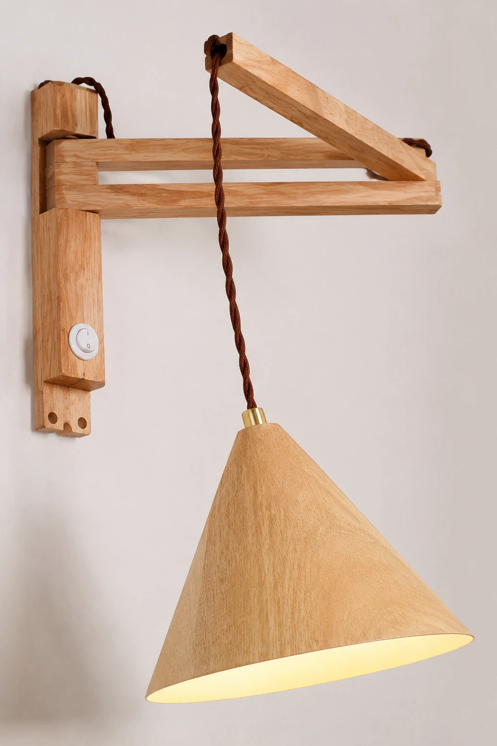 Ozawa Einstellbar Wandleuchte , Holz & Metall, 2 Farben - Lumpaz