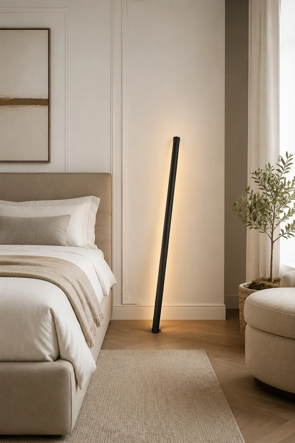 Edge Lineare Stehlampe, Aluminium, 2 Farben, 100/120CM Lang - Lumpaz