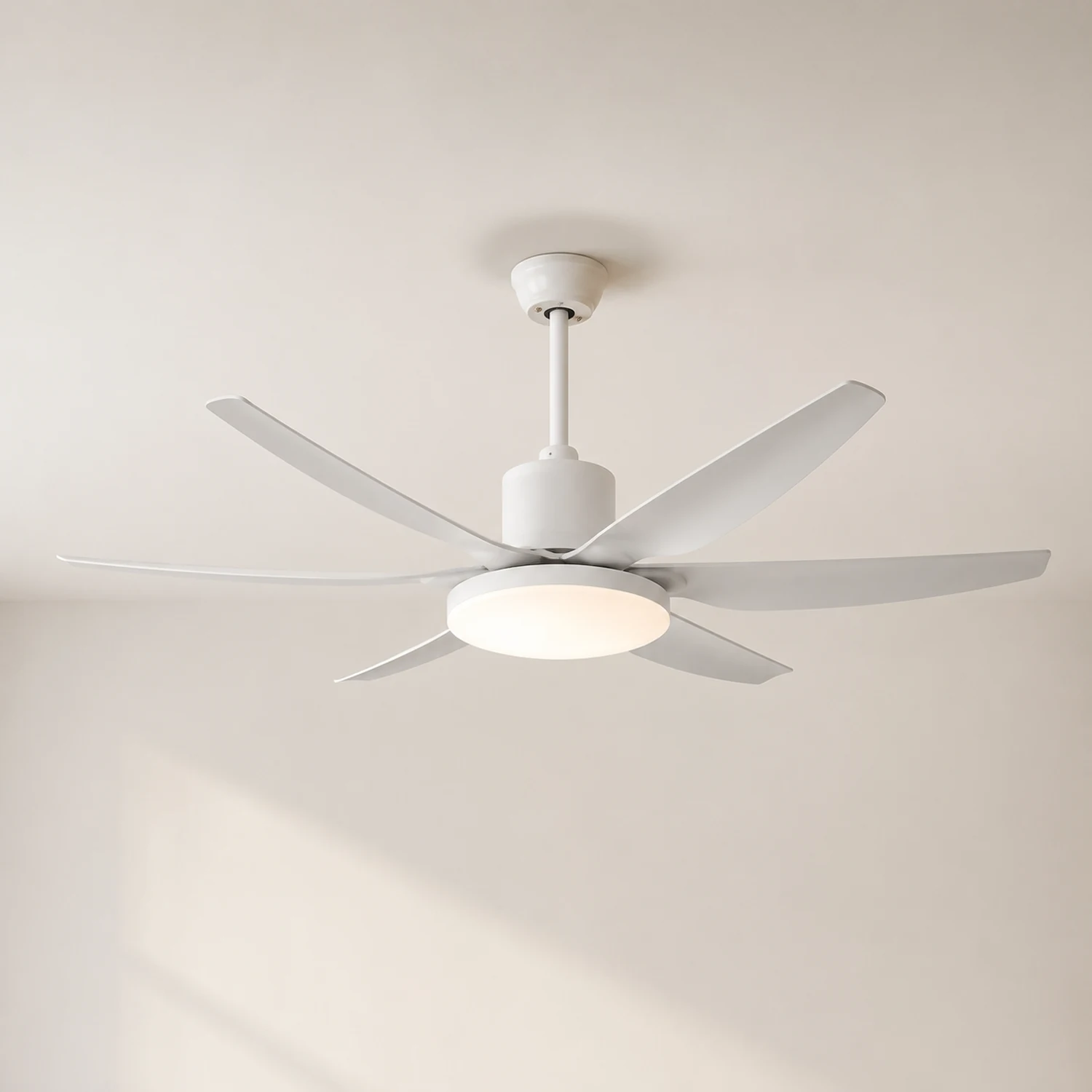 Haydn Weißer 6-Blatt-Deckenventilator mit Beleuchtung Grundlegend, ∅130CM - Lumpaz