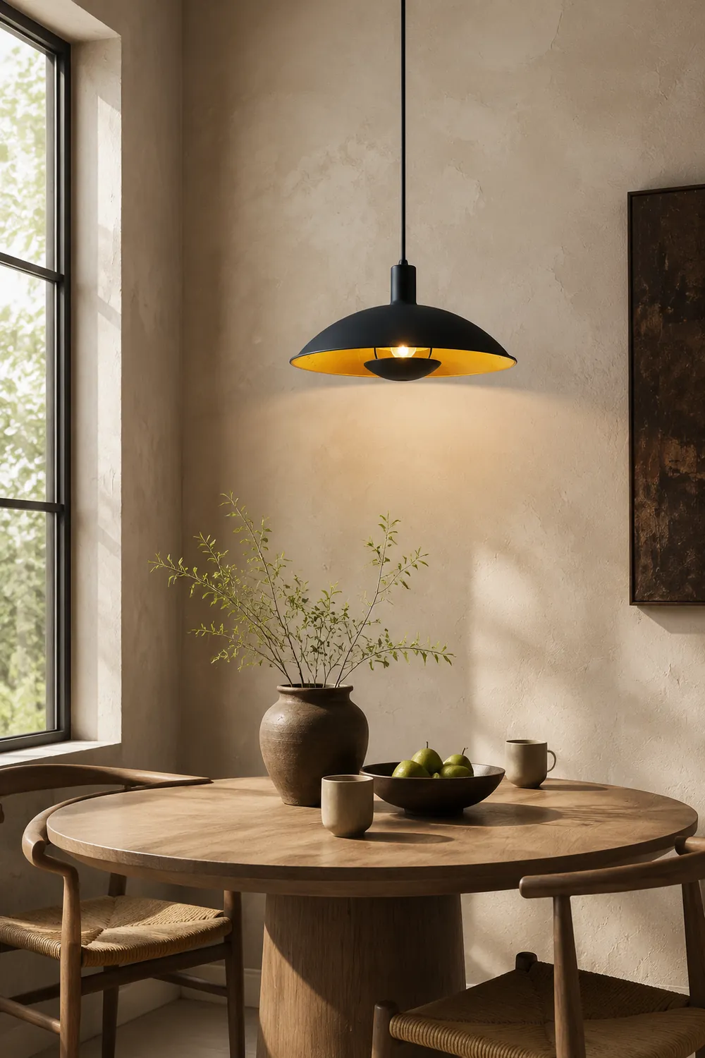 Carins Schwarz & Gold Pendelleuchte, ∅30/40CM - Lumpaz