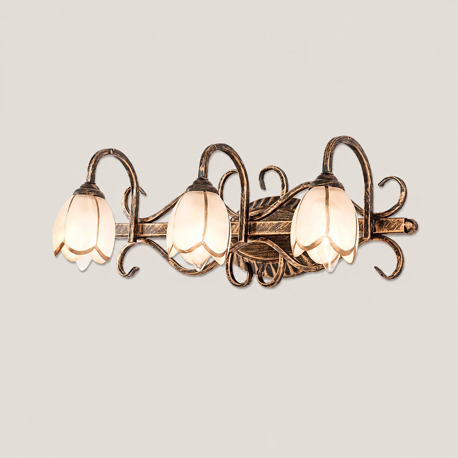 Félicie Antike Messing Spiegel Front Vanity Wandleuchte, 2/3-flammig - Lumpaz