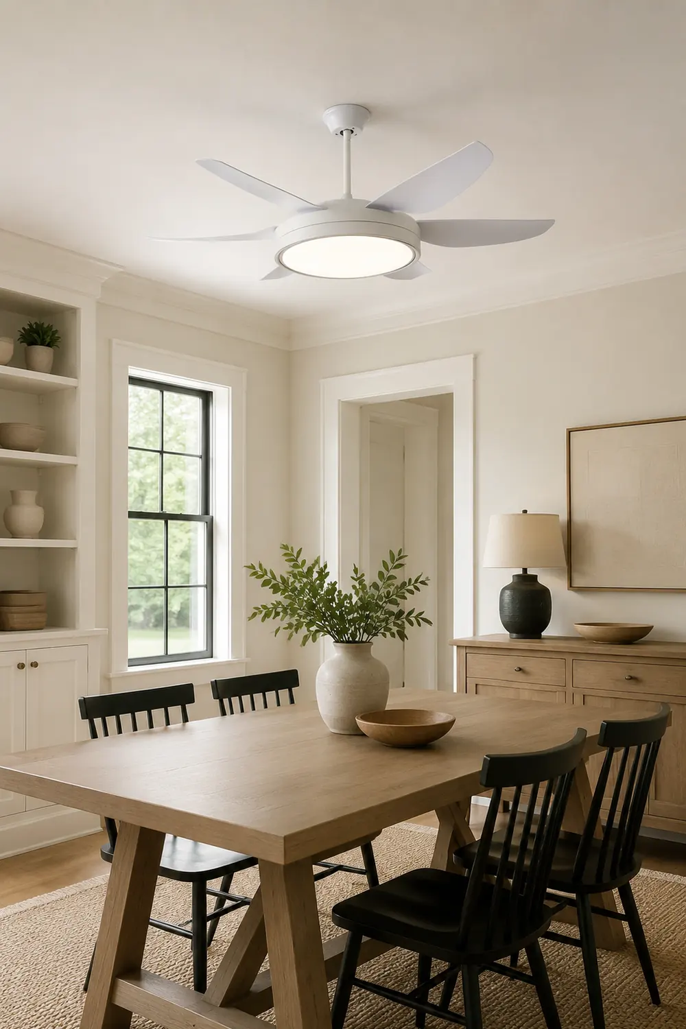Haydn Weißer 6-Blatt-Deckenventilator mit Beleuchtung Grundlegend , ∅130CM - Lumpaz