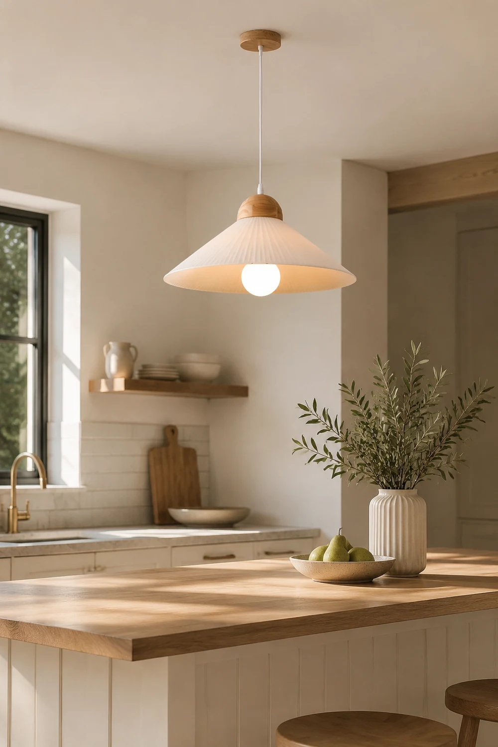 Ozaw Pendelleuchte Plissiert, ∅44CM - Lumpaz