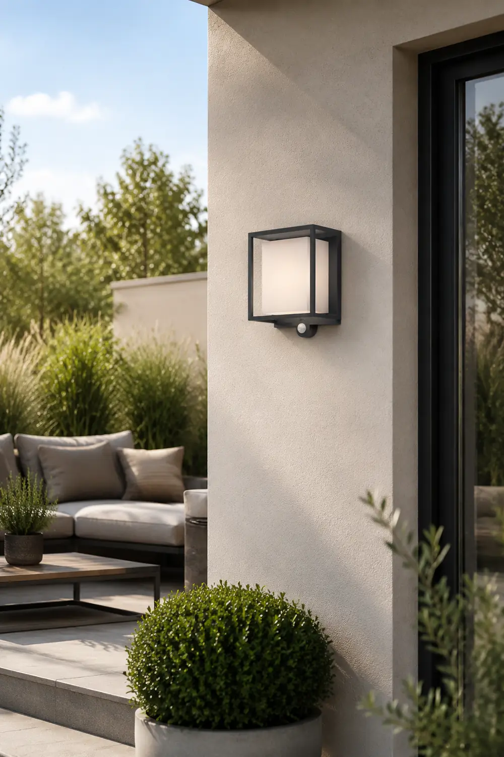 Orr Außenwandleuchte Rechteckig Sensor Solar, 19CM Lang - Lumpaz