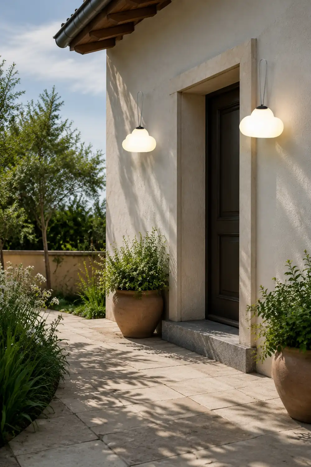 Minori Außenpendelleuchte Wolke, Wiederaufladbar, 2 Stile - Lumpaz