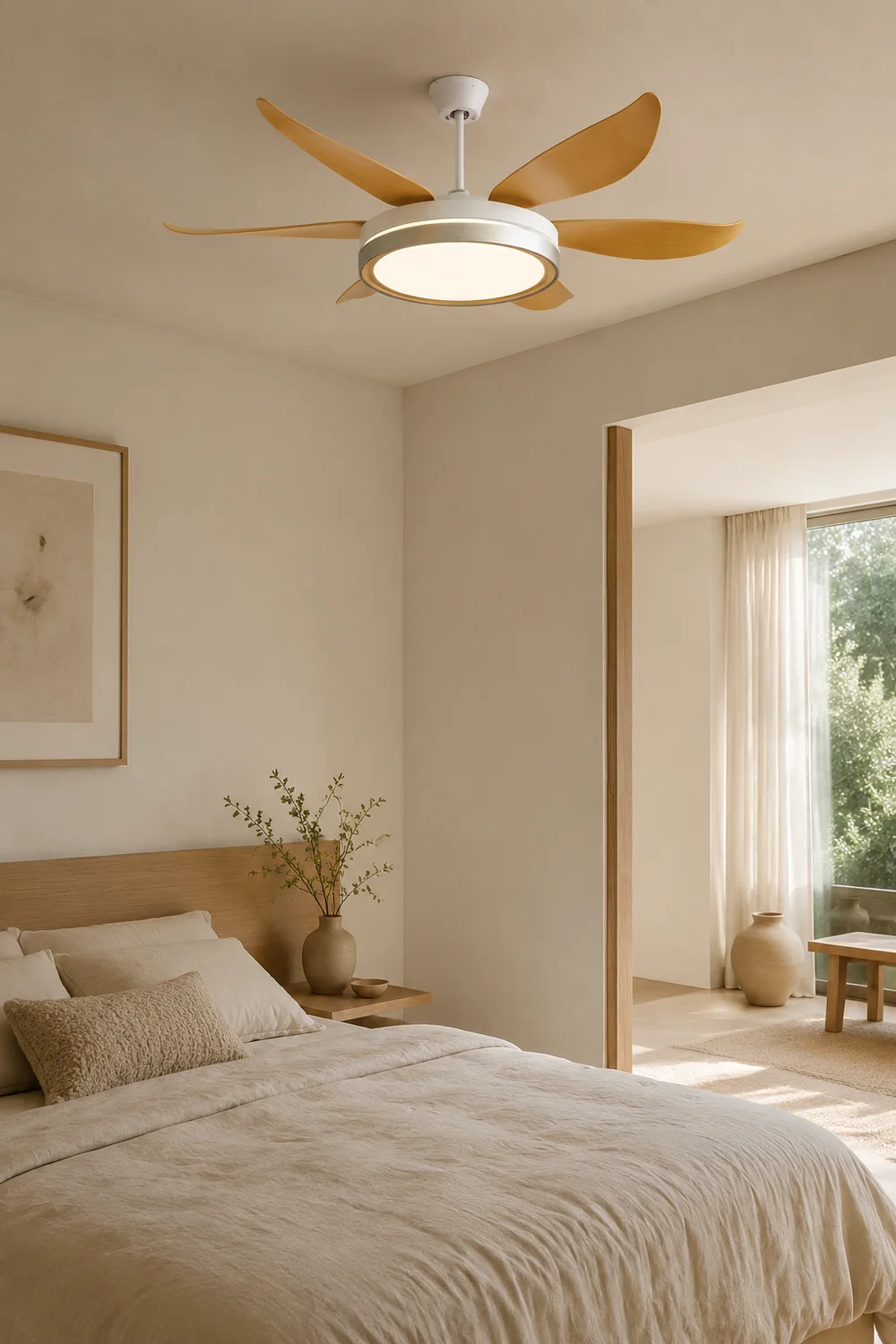 Haydn 6-Blatt-Deckenventilator mit Beleuchtung, 2 Farben, ∅130CM - Lumpaz