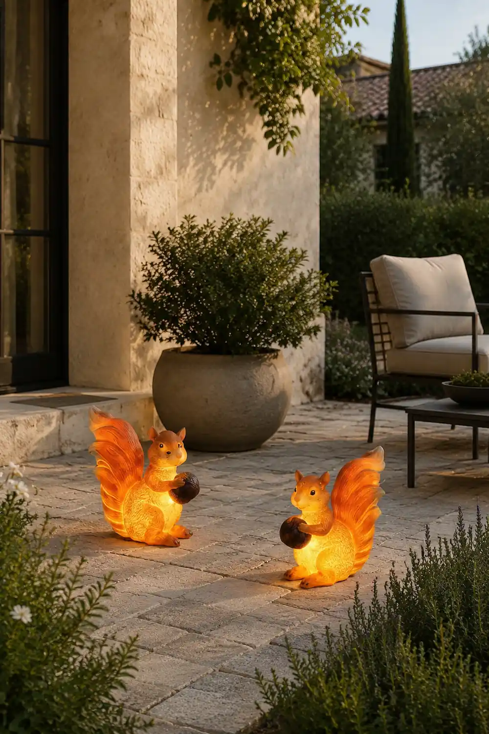 Fateh Außenstehleuchte Eichhörnchen, Solar, 2 Stile, Höhe 44/48CM - Lumpaz