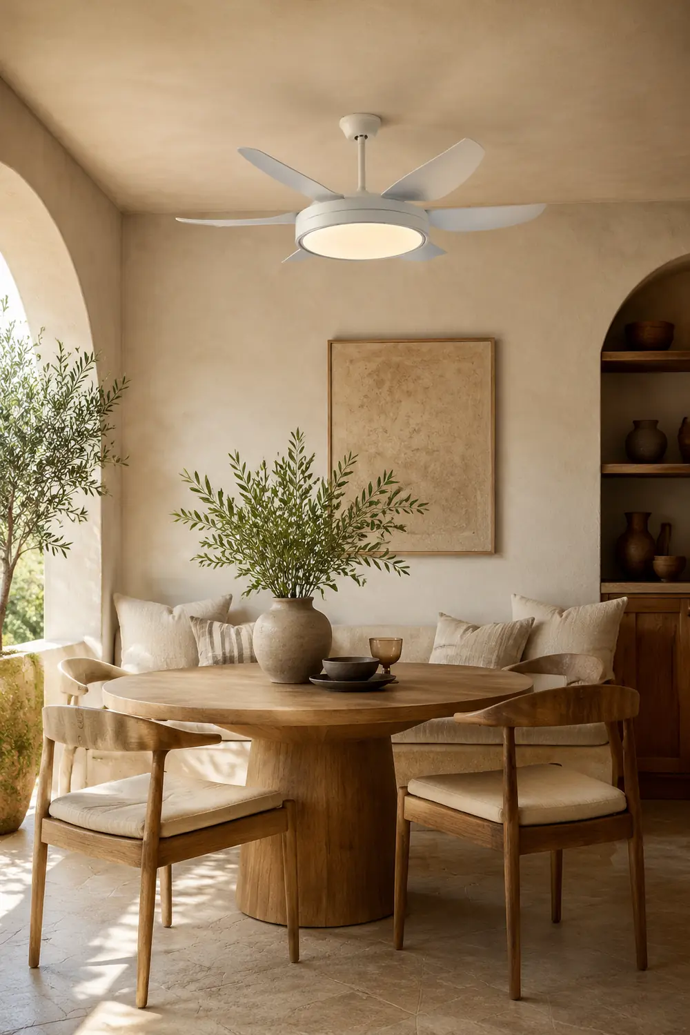 Haydn Weißer 6-Blatt-Deckenventilator mit Beleuchtung Grundlegend , ∅130CM - Lumpaz