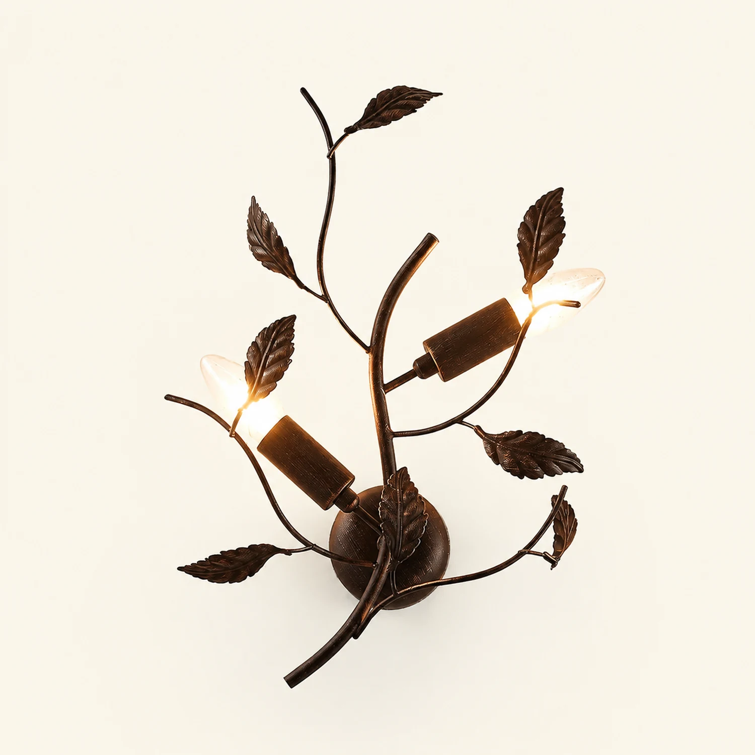 Ophelia Schwarzes Blatt Wandleuchte, Metall - Lumpaz