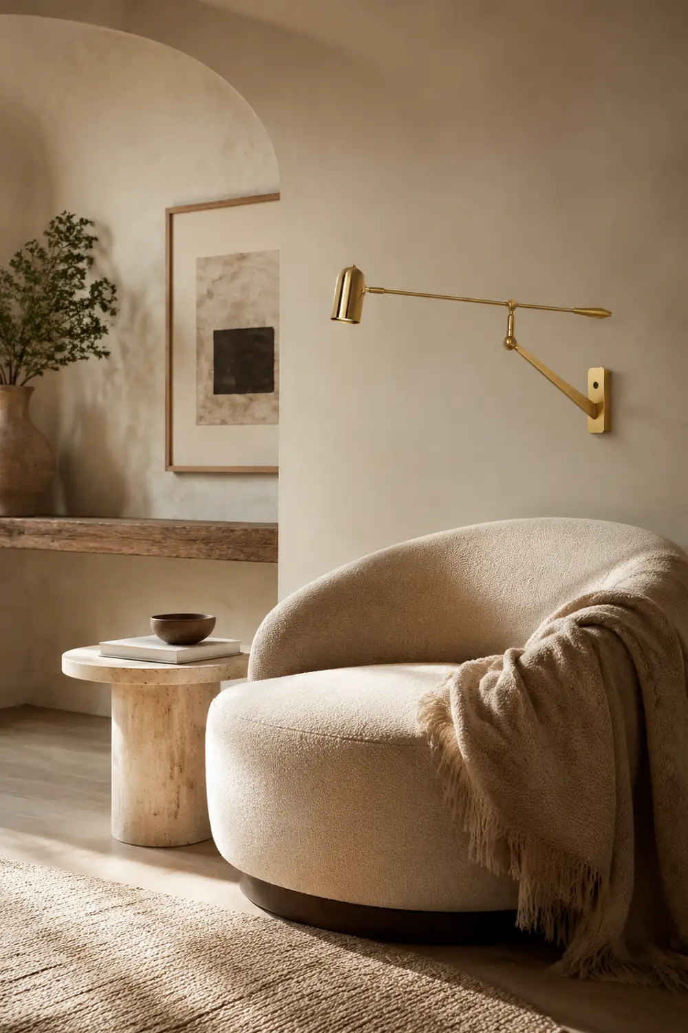 Freja Verstellbare goldene Wandleuchte - Lumpaz
