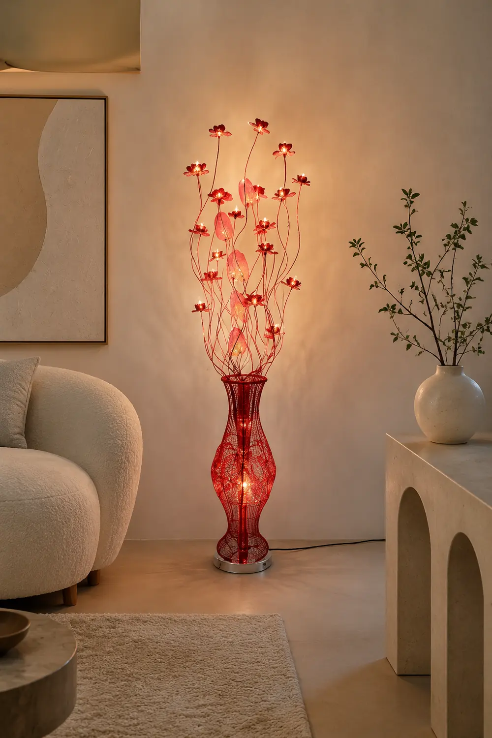 Bella Blumenvase Rote Stehlampe, 150CM Lang - Lumpaz