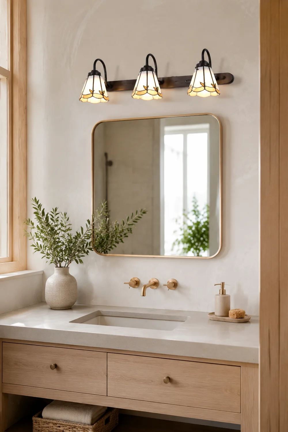 Baxter Tiffany Spiegel Front Vanity Wandleuchte, 5 Stile, 3 Farben, 60CM Lang - Lumpaz
