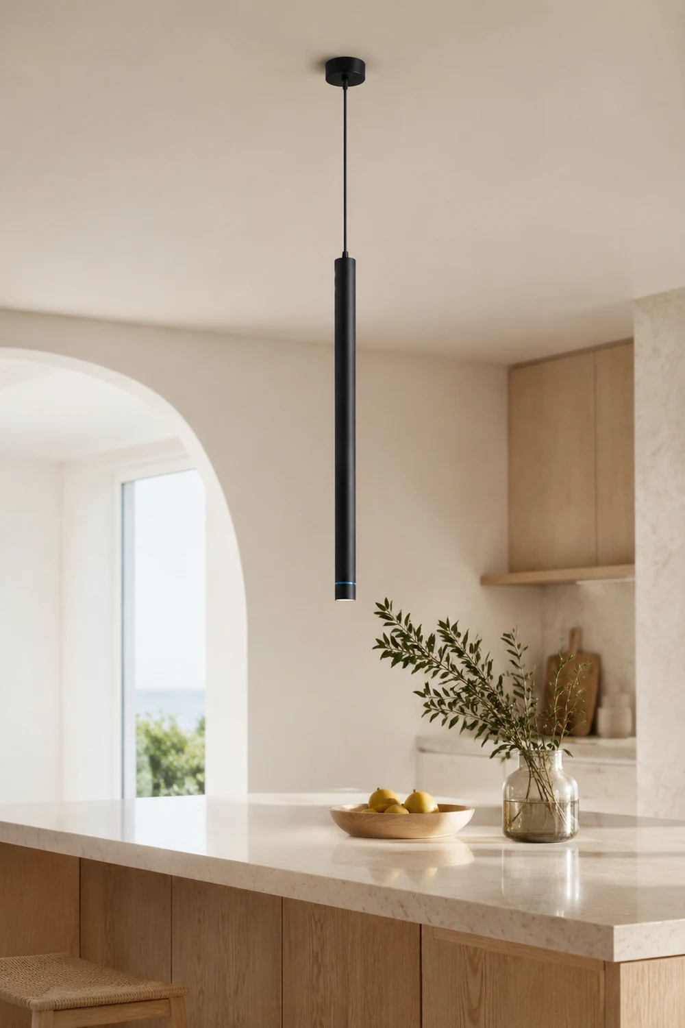 Edge Pendelleuchte Zylinderförmig, 2 Farben, 30CM/50CM/60CM Lang - Lumpaz