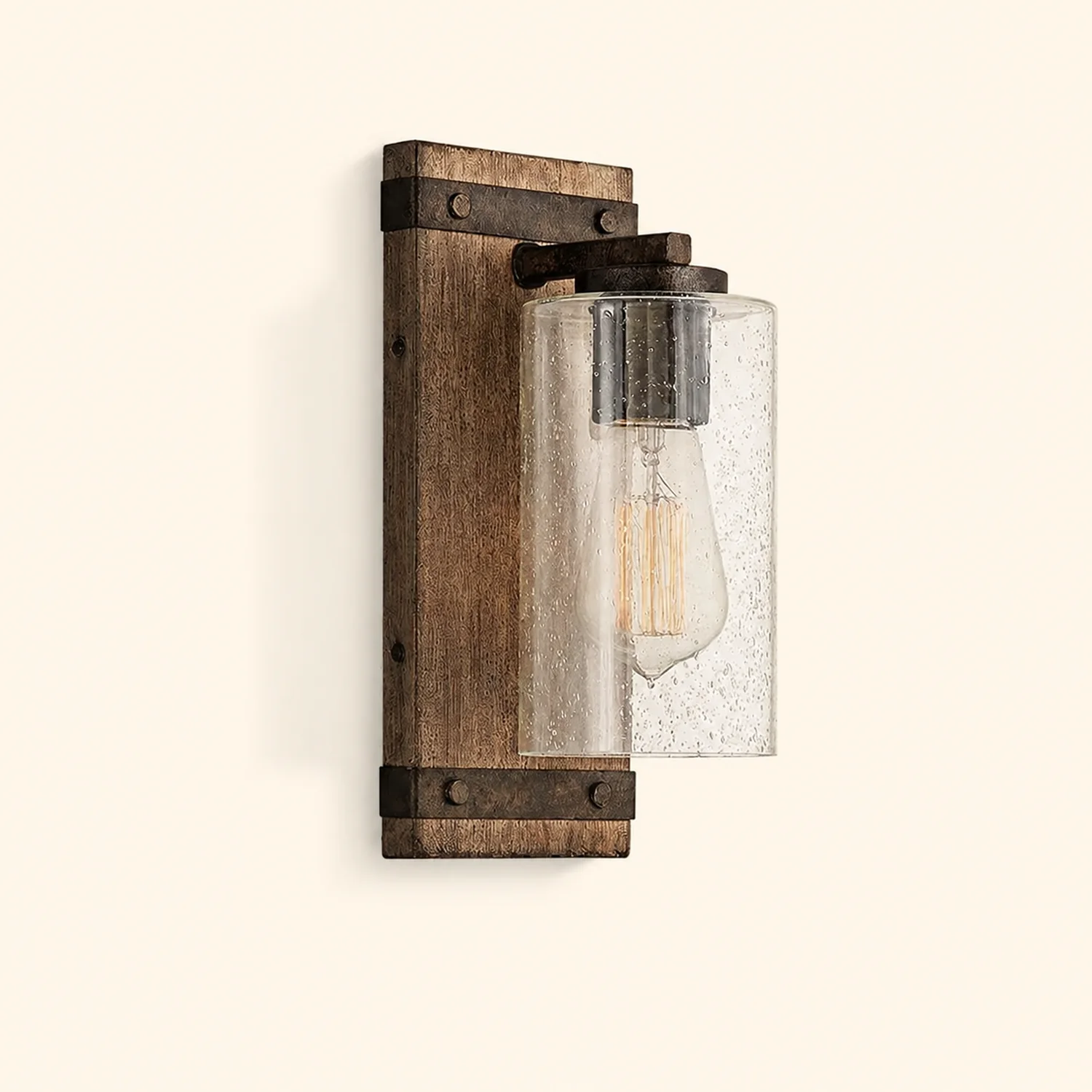 Austin Wandleuchte, Metall & Holz, 28CM Lang - Lumpaz