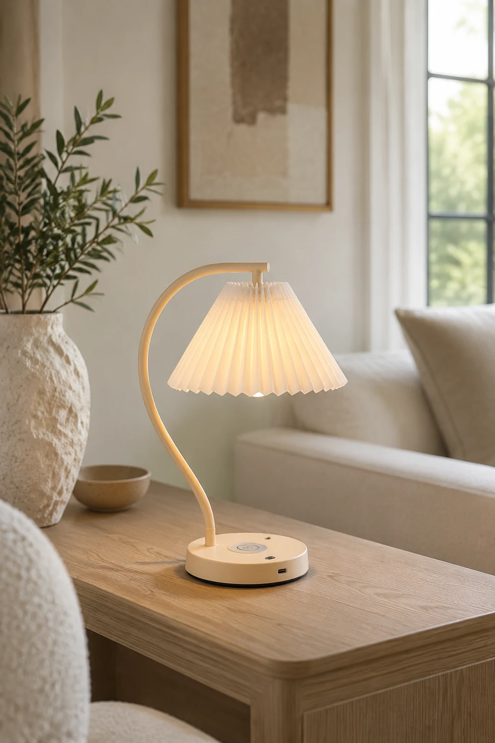 Ozawa Plissierte Tischlampe, 2 Farben - Lumpaz