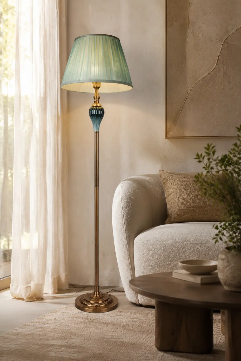 Eryn Stehlampe, Metall & Textil, 152CM Lang - Lumpaz