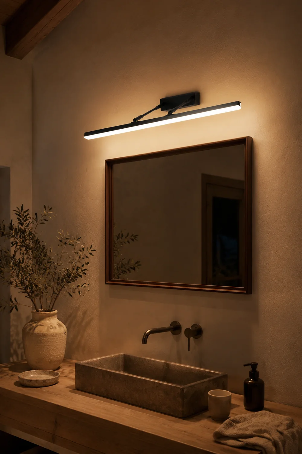 Edge Spiegelfront Waschtisch-Wandleuchte, 3 Farben, Metall, 41/50/60/70CM Lang - Lumpaz