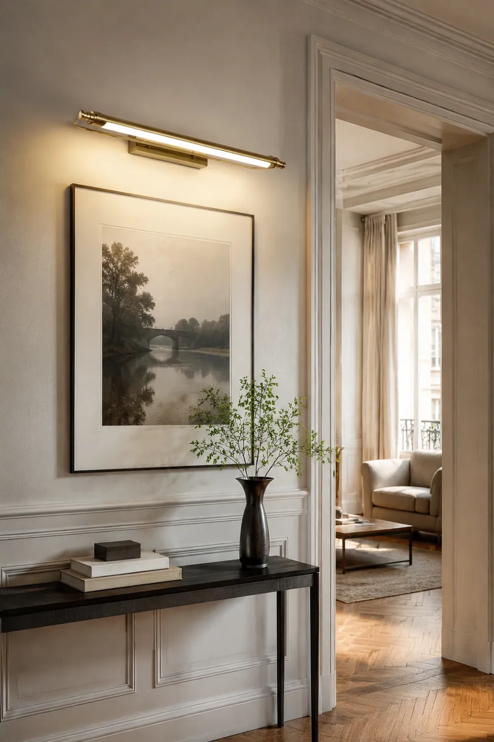 Leigh Minimalist Spiegelfront Waschtisch-Wandleuchte, Metall, 40/53/67CM Lang - Lumpaz