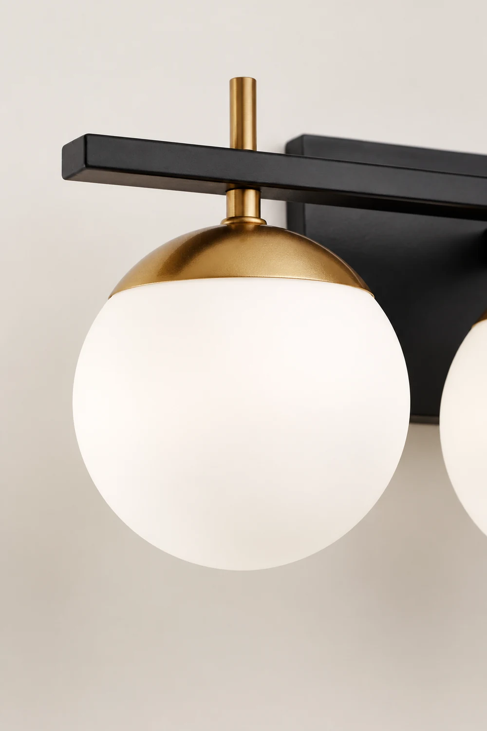 Valentina Schwarz & Gold Spiegelfront Waschtisch-Wandleuchte, 3-flammig, 60CM Lang - Lumpaz