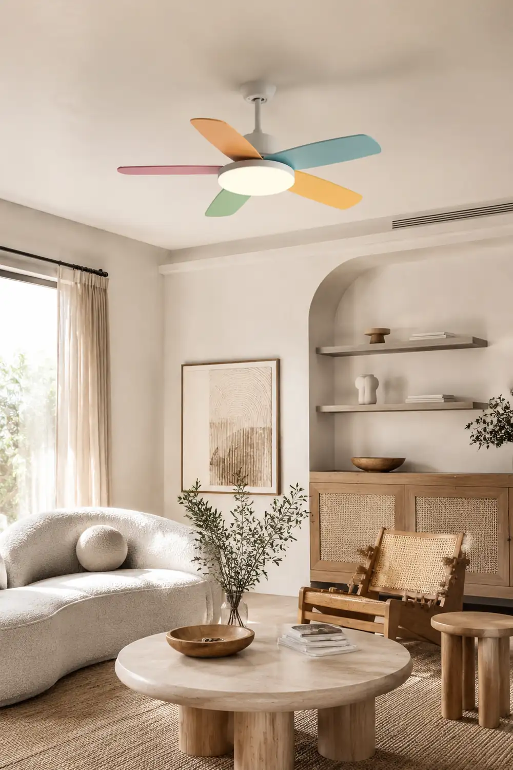 Morandi Bunte Deckenventilator mit Beleuchtung, ∅105CM - Lumpaz