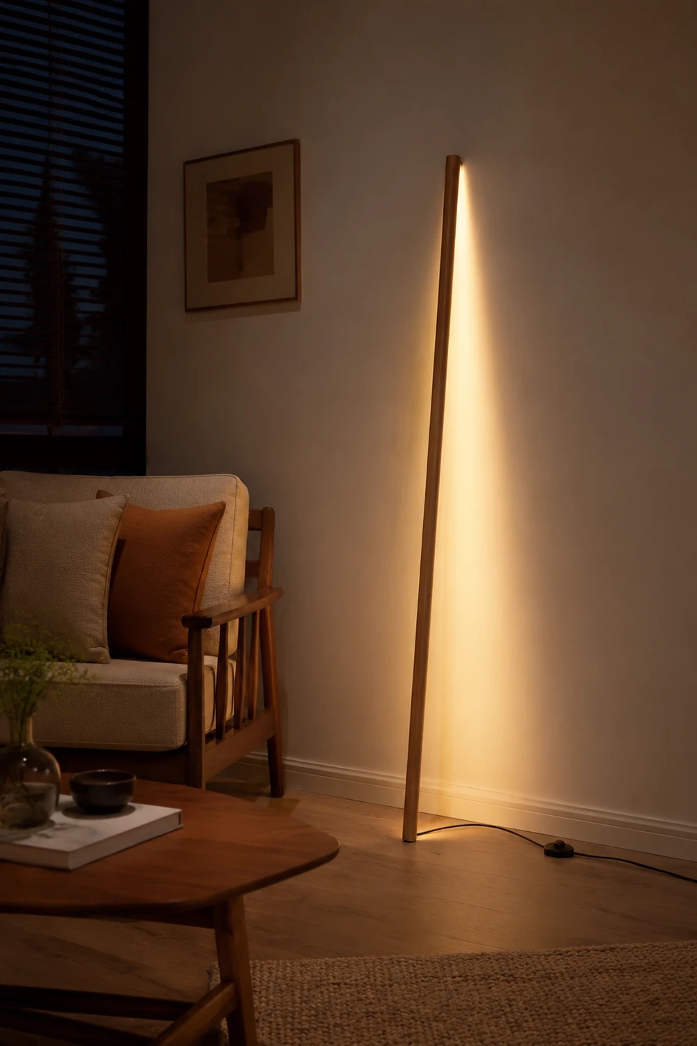 Ozawa Lineare Stehlampe, Holz, 2 Farben - Lumpaz