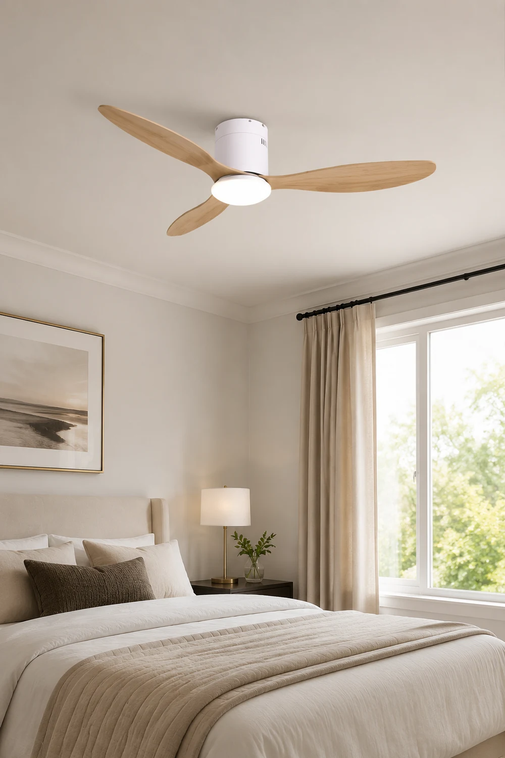 Walters 3-Blatt Weiße Deckenventilator mit Beleuchtung, 2 Farbe, ∅115CM - Lumpaz