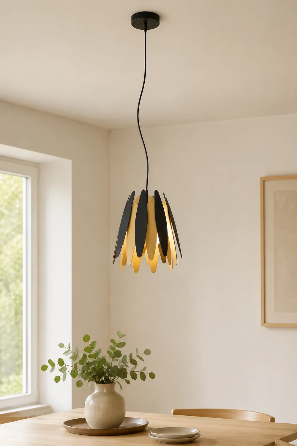 Nazifa Schwarz & Gold Cluster Pendelleuchte, 1/4-flammig - Lumpaz
