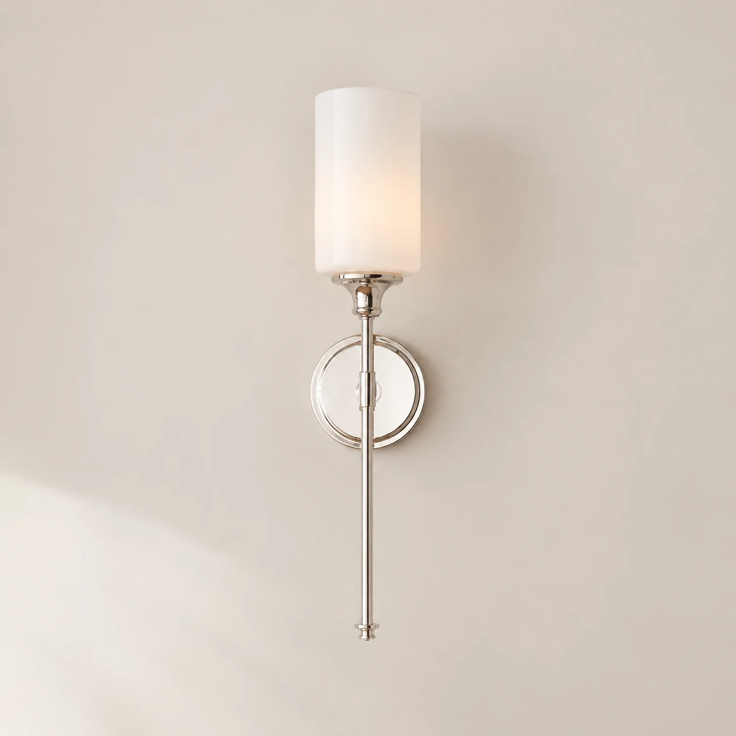 Leigh Milchglas-Spiegelfront Wandleuchte, 2 Farben, 50CM Lang - Lumpaz
