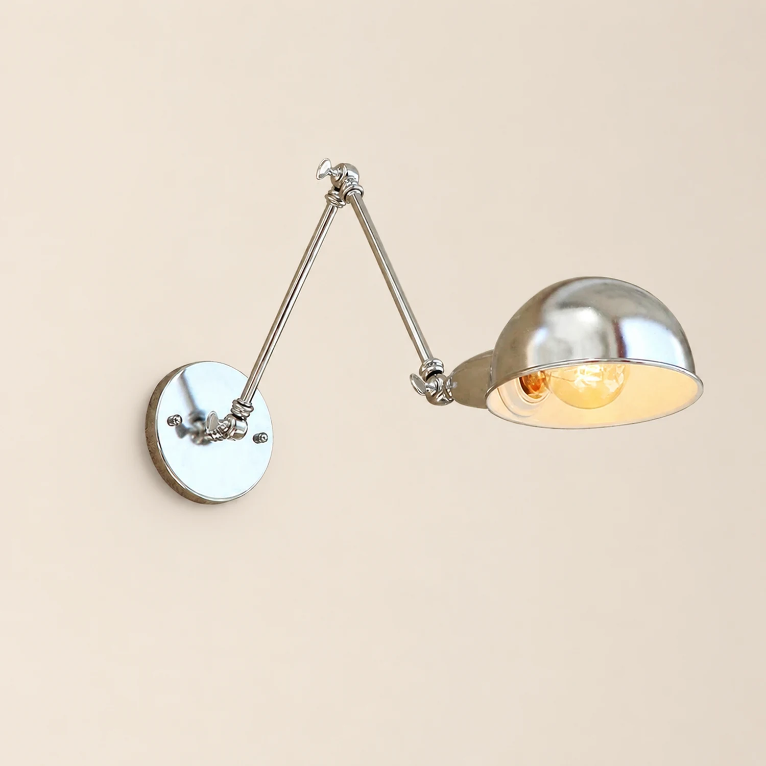 Brady Verstellbare Wandleuchte mit Kuppel, Metall, 20/30CM Lang - Lumpaz