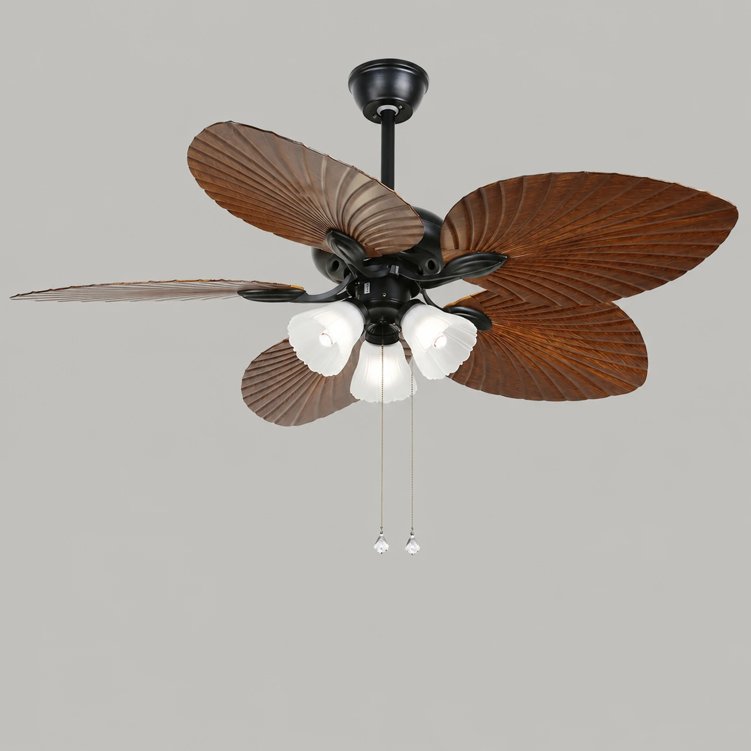 Ross 5-Blatt-Deckenventilator mit Beleuchtung/ w Laterne, 1/3/5 -flammig, ∅132CM - Lumpaz